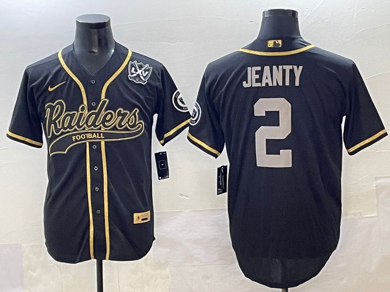 Men 2025 Oakland Raiders #2 Jeanty Black Joint Name Nike Limited NFL Jersey style 6